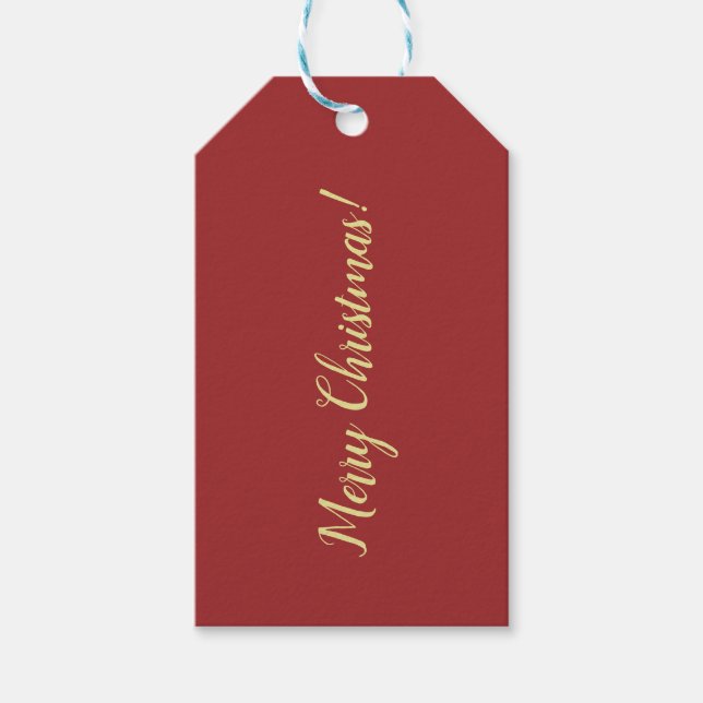 Dark red Christmas Gift Tag (Front)