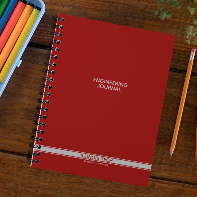 Dark Red Classic Stripe Spiral Notebook Planner (Creator Uploaded)
