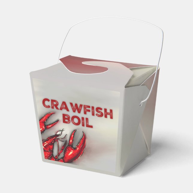 Dark Red Crawfish Boil Party Favor Box (Front Side)