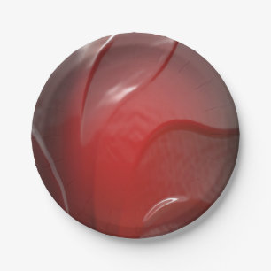 dark red crumpled plastic texture paper plate