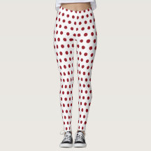 Dark Red Dotted Christmas Leggings