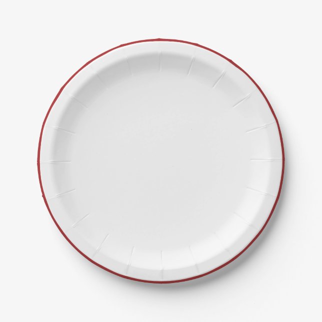 Dark Red Edged Paper Plate (Front)