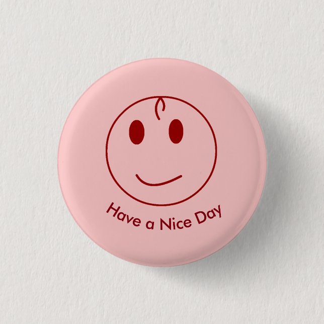 Dark Red Face 1 Inch Round Button (Front)
