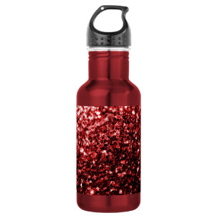 Dark Red faux Glitter sparkles Glamour 532 Ml Water Bottle