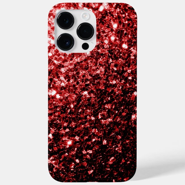 Dark Red faux Glitter sparkles Glamour Case-Mate iPhone Case (Back)