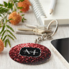 Dark Red faux Glitter sparkles Glamour Monogram