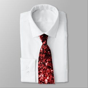 Dark Red faux Glitter sparkles Glamour Tie
