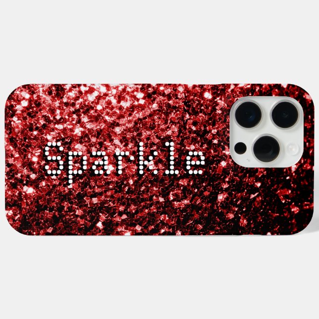 Dark red faux glitters sparkles Your text Case-Mate iPhone Case (Back (Horizontal))
