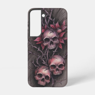 Dark Red Floral Art Samsung Galaxy Case
