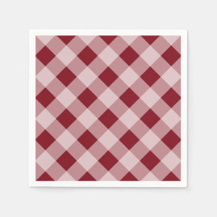 Dark Red Gingham Napkins