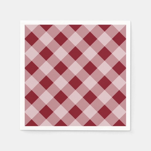 Dark Red Gingham Napkins (Front)