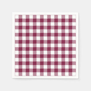 Dark Red Gingham Plaid Pattern Napkin