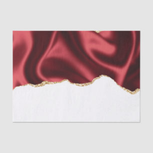 Dark Red Glam Wavy Satin Abstract Design Tissue Paper