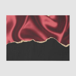 Dark Red Glam Wavy Satin Abstract Design Tissue Paper