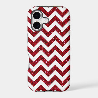 Dark Red Glitter Chevron Pattern