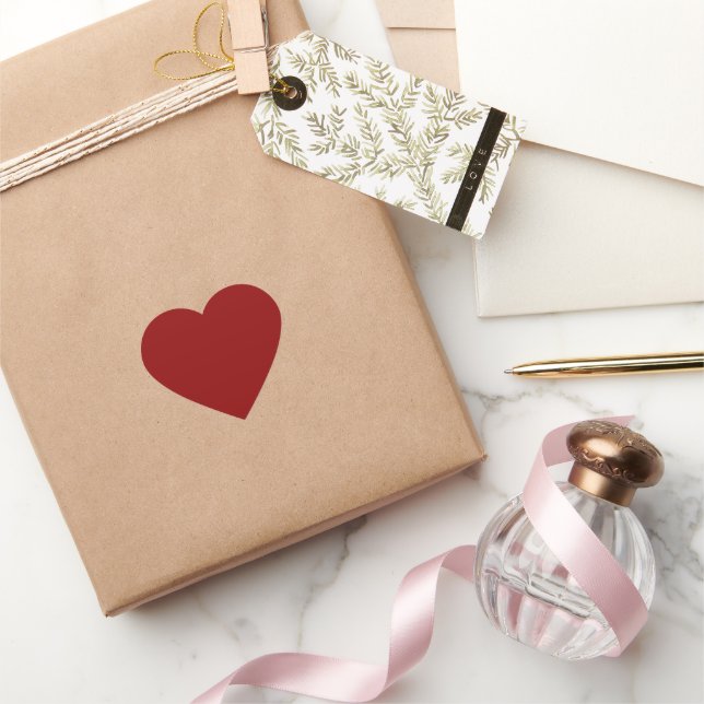 Dark Red Glossy Heart Sticker (Gifting)