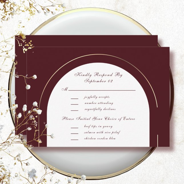 Dark Red Gold Frame Script Menu Selection RSVP (Creator Uploaded)