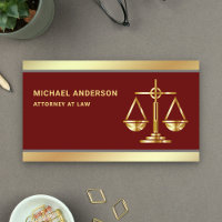 Dark Red Gold Justice Scale Lawyer Attorney