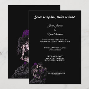 Dark Red Gothic Halloween wedding invitation