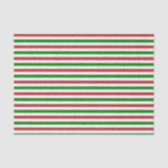 Dark Red, Green and White Stripes Tissue Paper<br><div class="desc">A tissue paper designed with a dark red, green and white striped pattern. Customize the white background colour, pattern size, among other options.</div>