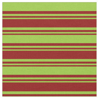 Dark Red & Green Striped/Lined Pattern Fabric