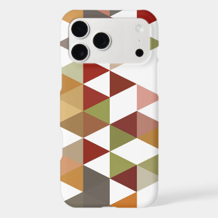Dark Red Green Taupe Brown White Polygon Art