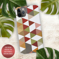 Dark Red Green Taupe Brown White Polygon Art
