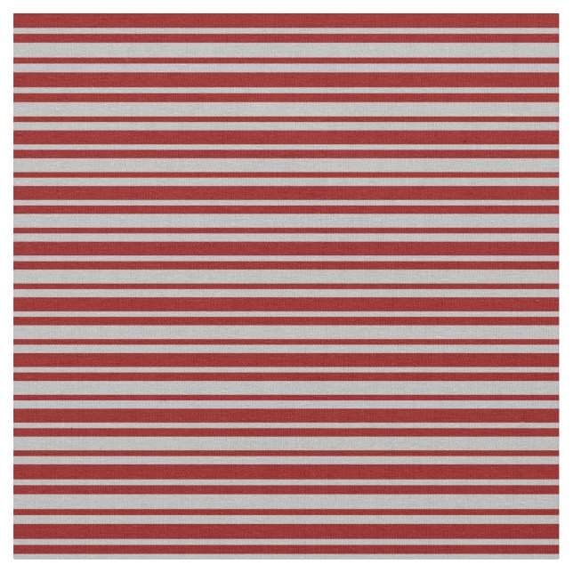 Dark Red & Grey Stripes Fabric (Close Up)