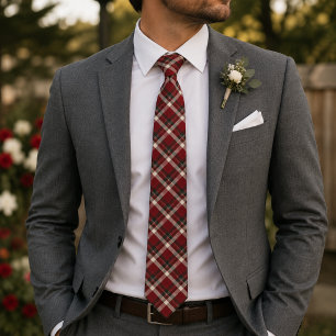 Dark Red Holiday Theme Tie