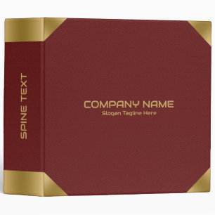  Dark red leather image print with gold accents Binder