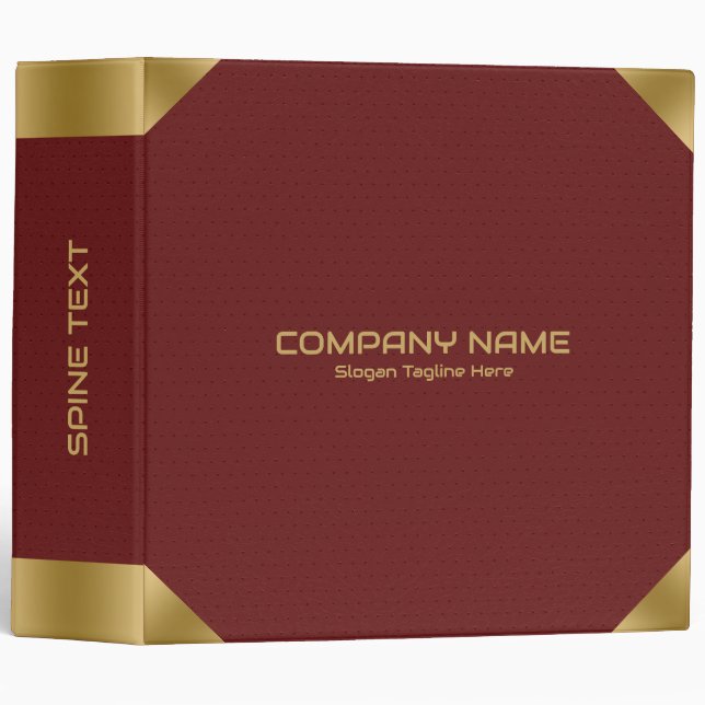  Dark red leather image print with gold accents Binder (Front/Spine)