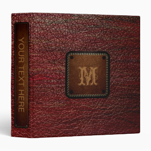Dark Red Leather Look Binder