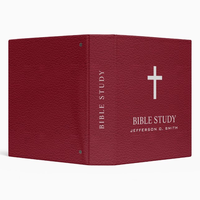  Dark Red  Leather Look Holy cross  BIBLE STUDY Binder (Background)