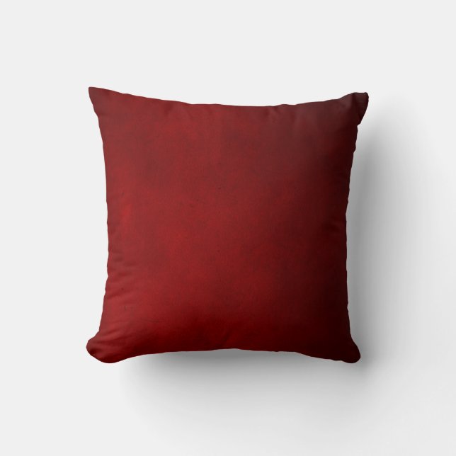 Dark Red Leather Plush Throw Pillow (Front)