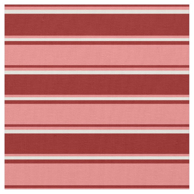 Dark Red, Light Coral, and Beige Pattern Fabric (Close Up)