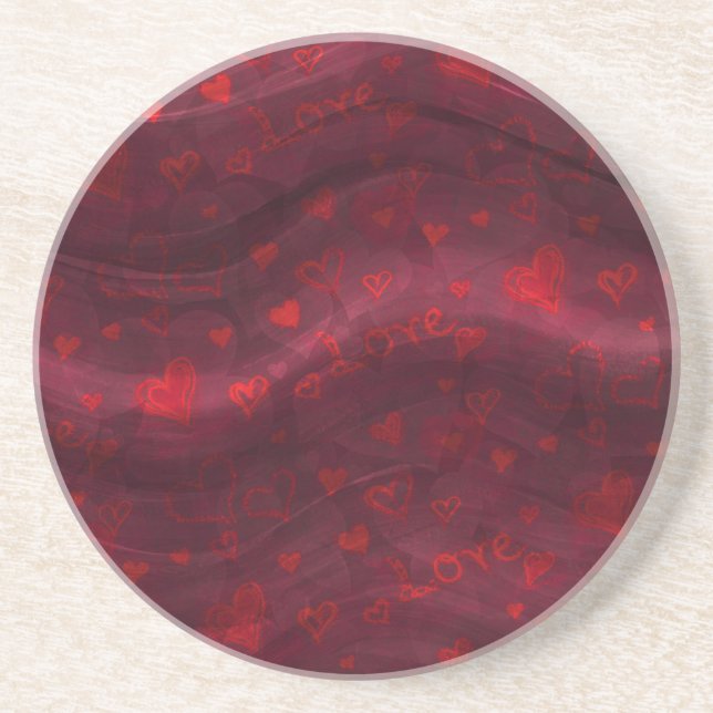 Dark Red "Love" Coaster (Front)