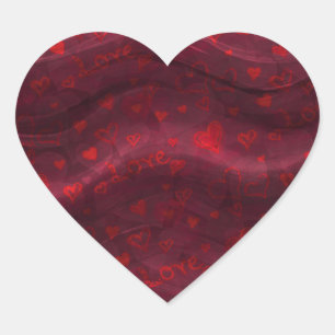 Dark Red Love Sticker