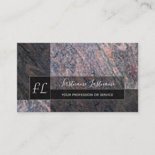 Dark red marble black marble structure monogram bu business card