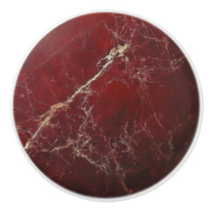 Dark Red Marble Pattern Ceramic Knob