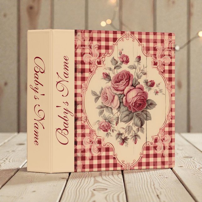 Dark Red Maroon Rustic Baby Photos Binder (Creator Uploaded)