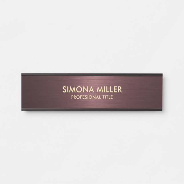 Dark Red Metallic Background  Door Sign (Front)
