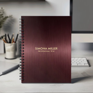 Dark Red Metallic Background Notebook