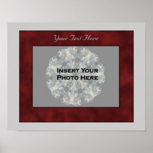 Dark Red Mottled Design Your Photo Poster