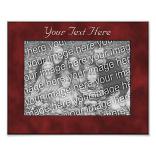 Dark Red Mottled Design Your Photo Template Print