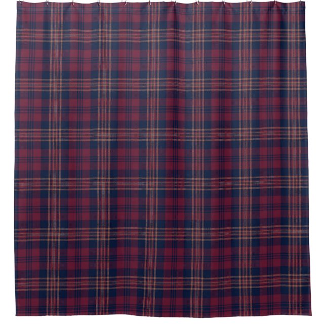 Dark Red Navy Blue Tartan Plaid (Front)