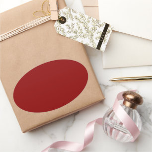 Dark Red Oval Sticker