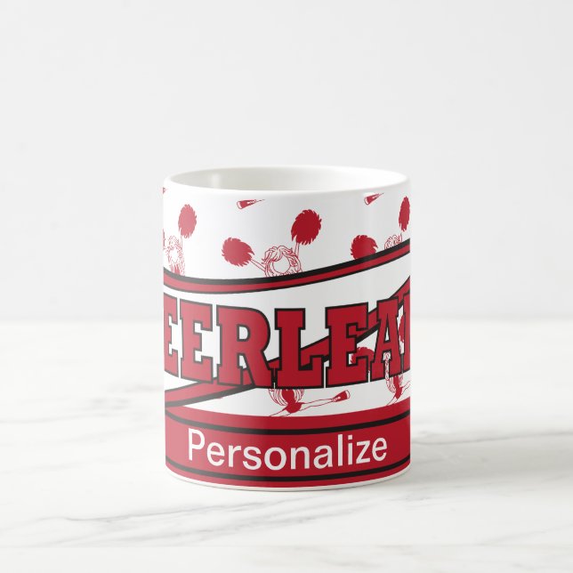 Dark Red Personalize Cheerleader  Coffee Mug (Center)