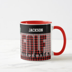 Dark Red Plaid Golf / DIY Background Colour Mug