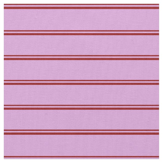Dark Red & Plum Coloured Lined/Striped Pattern Fabric (Close Up)