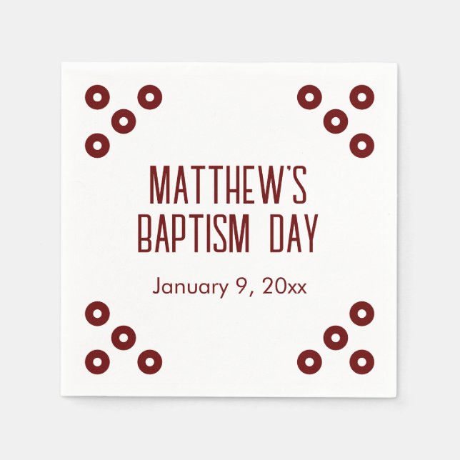 Dark Red Polka-dot Special Event Napkins (Front)